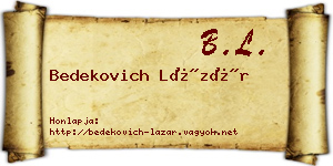 Bedekovich Lázár névjegykártya